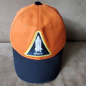 Gymboree Boys Orange and Black Space Baseball Hat Size S (5-6)